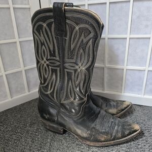 Black Leather Heeled Boots